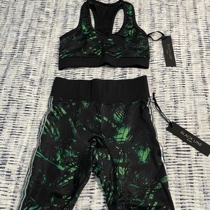 Noli Yoga Dark Palm Biker Short and Bra Set